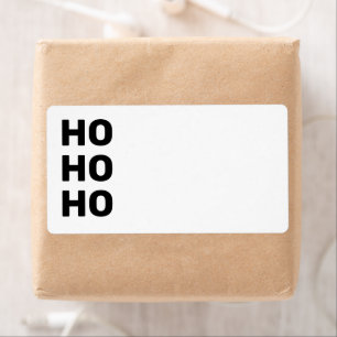 Ho Ho Ho black blank Christmas Return Address Label