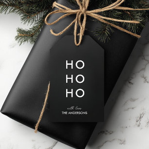 HO HO HO Black Christmas Gift Tags