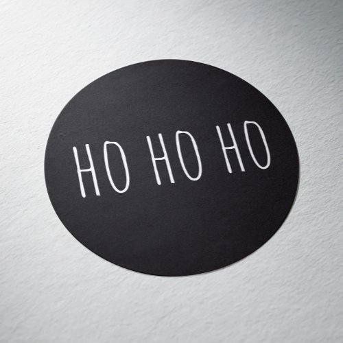 Ho Ho Ho Black cute simple Christmas Holidays Classic Round Sticker