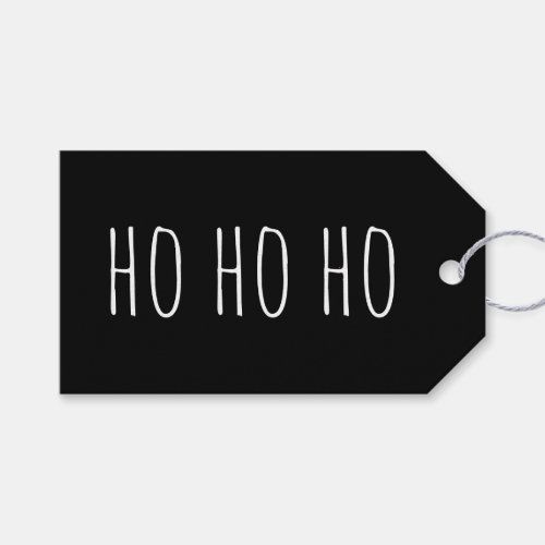 Ho Ho Ho Black cute simple Christmas Holidays  Gift Tags