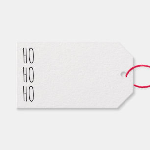 Ho Ho Ho black white blank handwritten Christmas Gift Tags