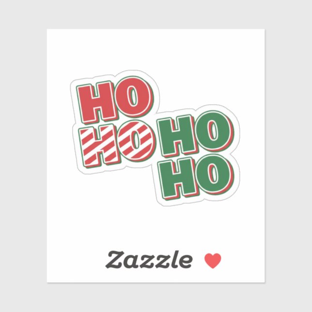 HO HO HO Bold Classic Christmas Typography  Sticker (Sheet)