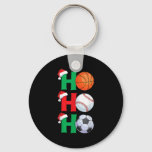Ho Ho Ho Boys Christmas Srts Basketball Baseball S Keychain