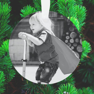 Ho Ho Ho Bright Green Christmas Cheer Photo Ornament