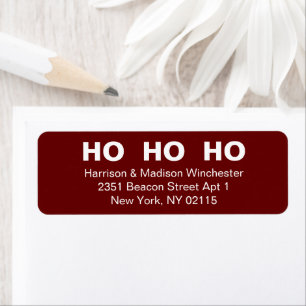 Ho Ho Ho burgundy maroon wine Christmas  Label