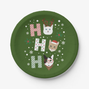 Ho Ho Ho Cats Merry Christmas Paper Plates