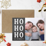 HO HO HO | Chalkboard Christmas Holiday Photo<br><div class="desc">These fun and modern holiday photo cards are perfect for sending out to family and friends this Christmas.</div>