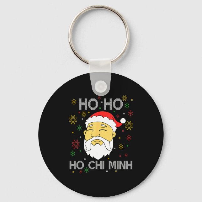 Ho Ho Ho Chi Minh Asian Vietnamese Santa Claus Chr Keychain (Front)