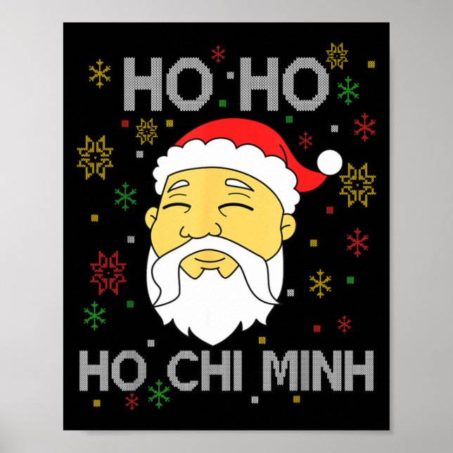 Ho Ho Ho Chi Minh Asian Vietnamese Santa Claus Chr Poster (Front)