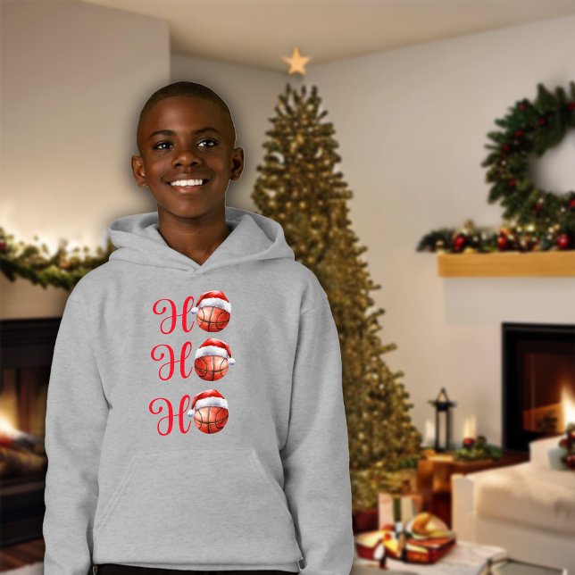 Ho Ho Ho Christmas Basketball Kids Hoodie (Creator Uploaded)