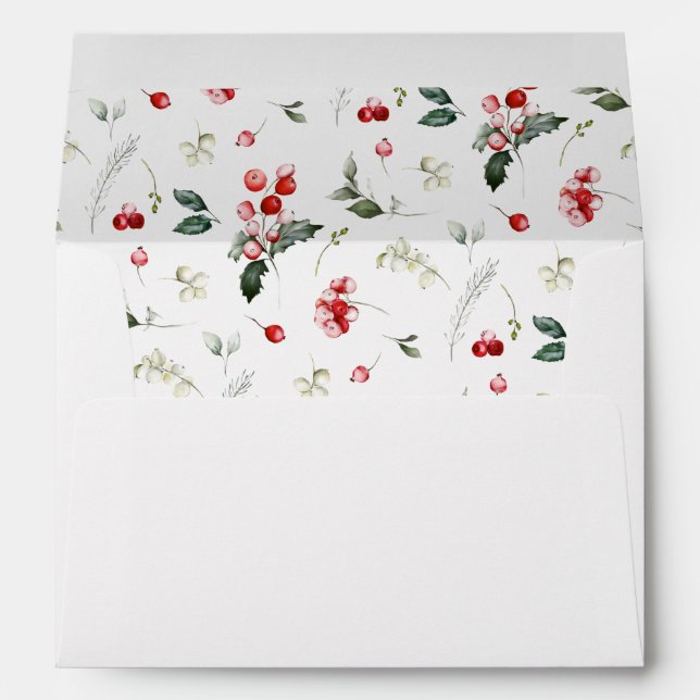 Ho Ho Ho Christmas Brush Script Pattern Envelope (Back (Bottom))
