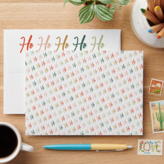 Ho Ho Ho Christmas Brush Script Pattern Envelope