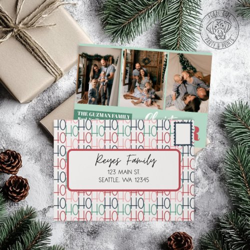 HO HO HO Christmas Card Envelope