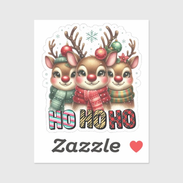 Ho Ho Ho Christmas Card Sticker (Sheet)