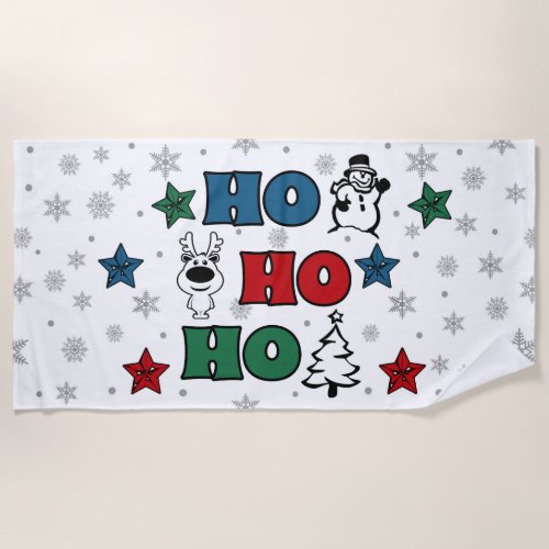 Ho_Ho_Ho Christmas design Beach Towel