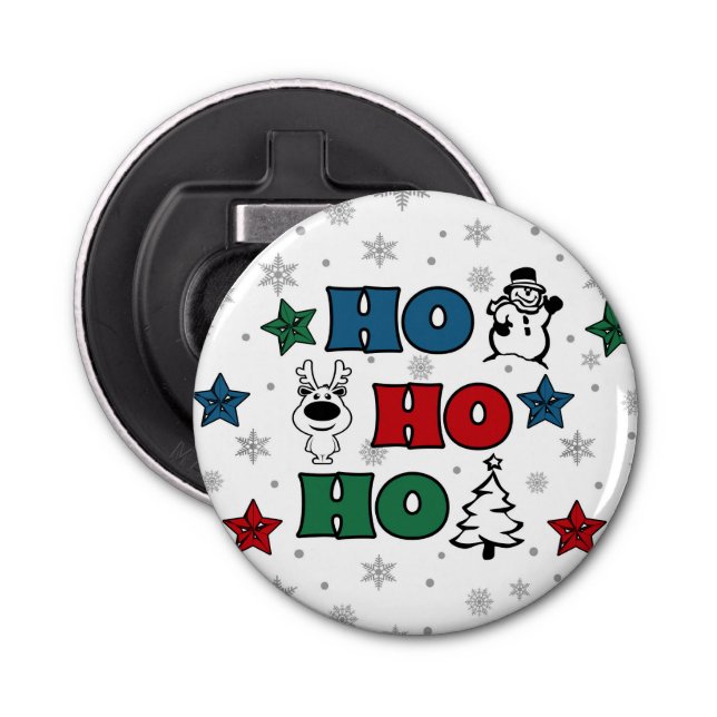 Ho-Ho-Ho Christmas design Bottle Opener (Front)