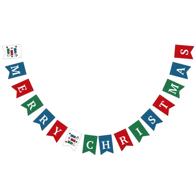 Ho-Ho-Ho Christmas design Bunting Flags (All)