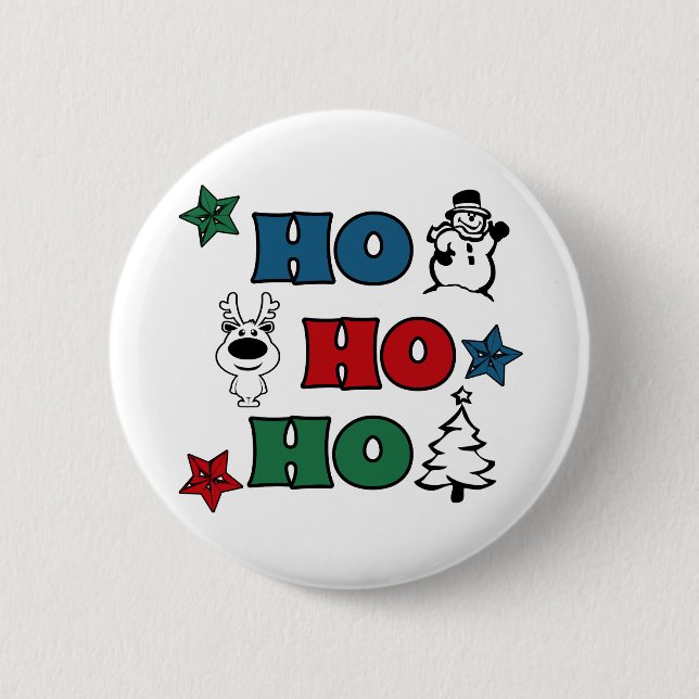 Ho-Ho-Ho Christmas design Button (Front)