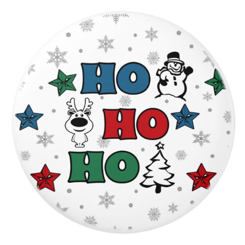 Ho_Ho_Ho Christmas design Ceramic Knob