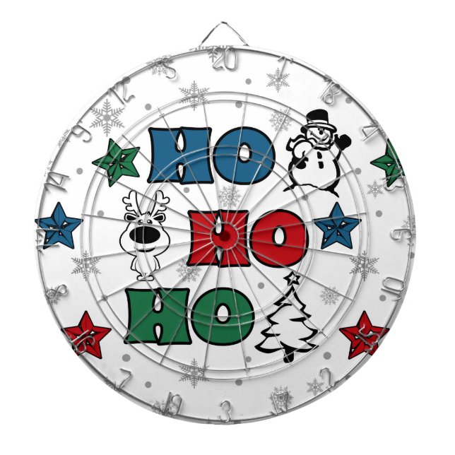 Ho-Ho-Ho Christmas design Dartboard With Darts (Front)