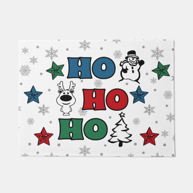 Ho-Ho-Ho Christmas design Doormat (Front)