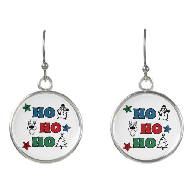 Ho-Ho-Ho Christmas design Earrings (Front)