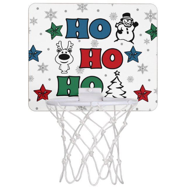 Ho-Ho-Ho Christmas design Mini Basketball Hoop (Front)
