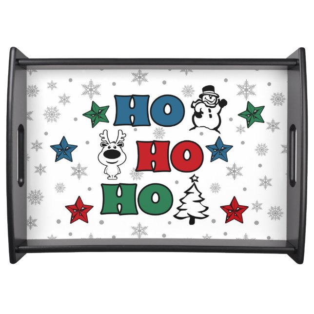 Ho-Ho-Ho Christmas design Serving Tray (Front)