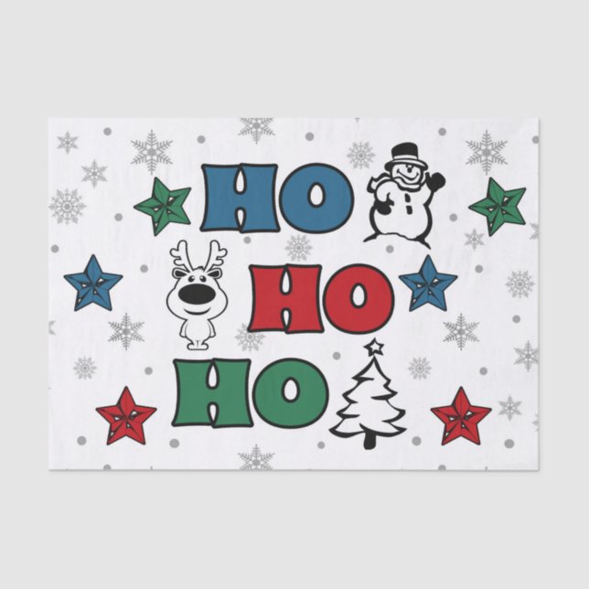Ho-Ho-Ho Christmas design Tissue Paper (Front)