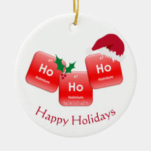 Ho Ho Ho Christmas Element Illustration Photo Ceramic Ornament