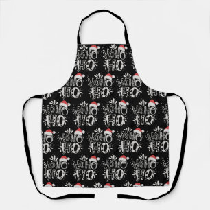 HO HO HO Christmas Family Santa Hat Holiday Apron