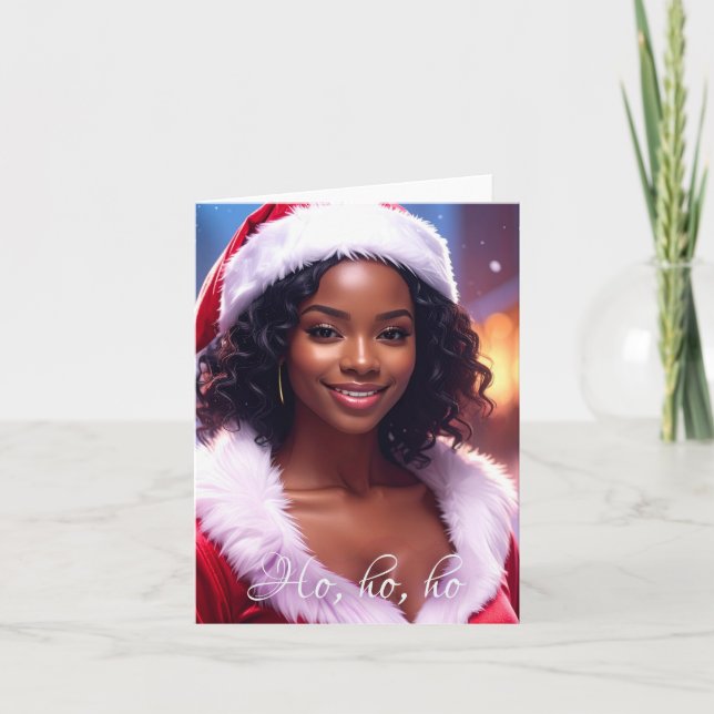 HO HO HO - Christmas Folded Greeting Card (Front)