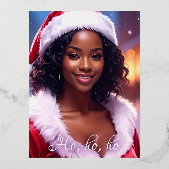 HO HO HO - Christmas Folded Greeting Card (Front)