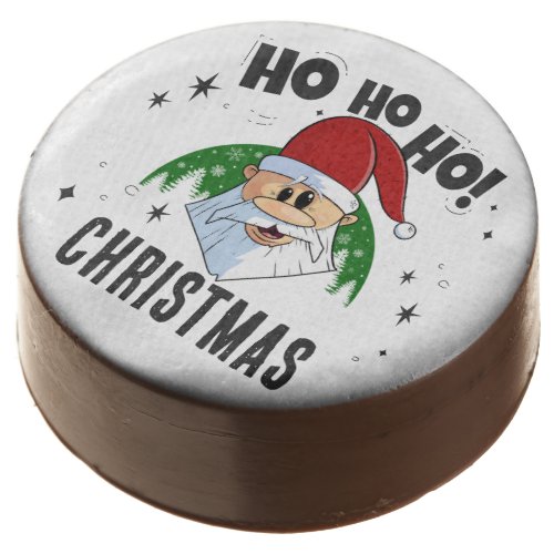 Ho Ho Ho Christmas Funny Santa Face Red Geen Chocolate Covered Oreo