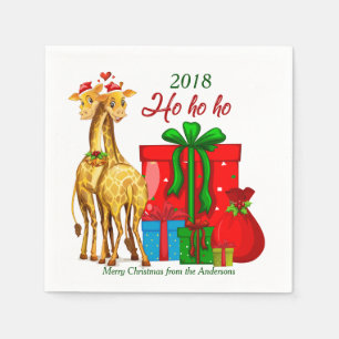 Ho Ho Ho Christmas Giraffes Napkins