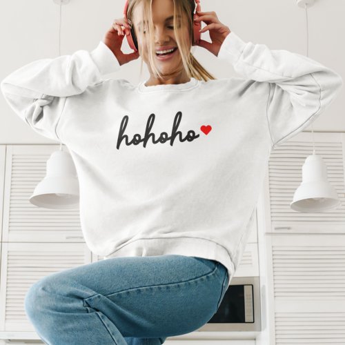 Ho Ho Ho  Christmas Heart Modern Minimalist Sweatshirt