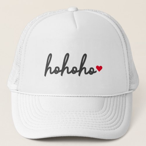 Ho Ho Ho  Christmas Heart Modern Minimalist Trucker Hat