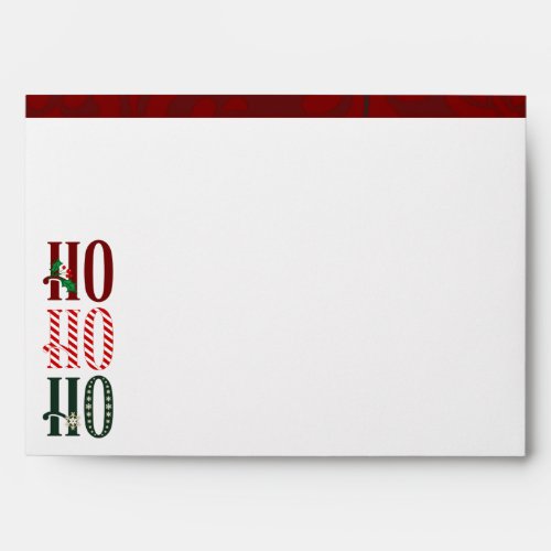 Ho Ho Ho Christmas Holiday 5x7 Envelope