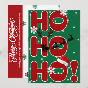 Ho Ho Ho Christmas Holiday Card 