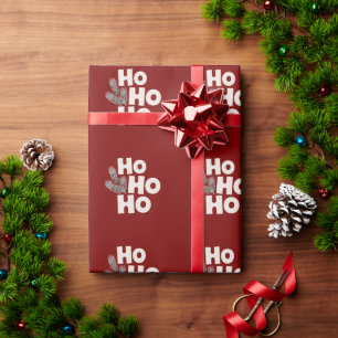 Ho Ho Ho Christmas Holiday Gifts Seasonal Wrapping Paper