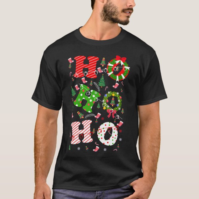 Ho Ho Ho Christmas Holiday T-Shirt (Front)
