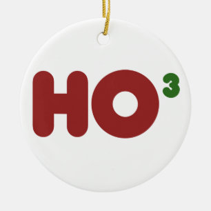 Ho ho ho christmas humor ceramic ornament