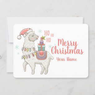 Ho Ho Ho Christmas Llama Invitation