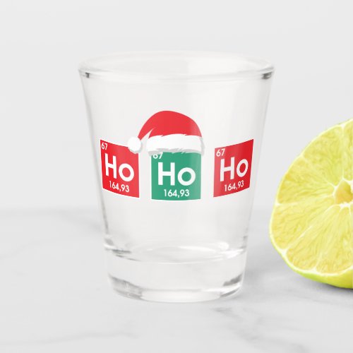 Ho Ho Ho  Christmas Periodic Table Nerd Humor Shot Glass