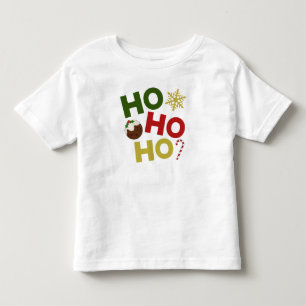 HO HO HO+Christmas Pudding, Candy, Snowflake Toddler T-shirt