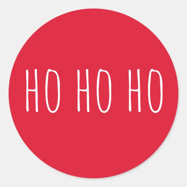 Ho Ho Ho Christmas | Red Cozy Holiday Santa Claus Classic Round Sticker (Front)