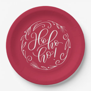 Ho ho ho! Christmas Red Party Paper Plate