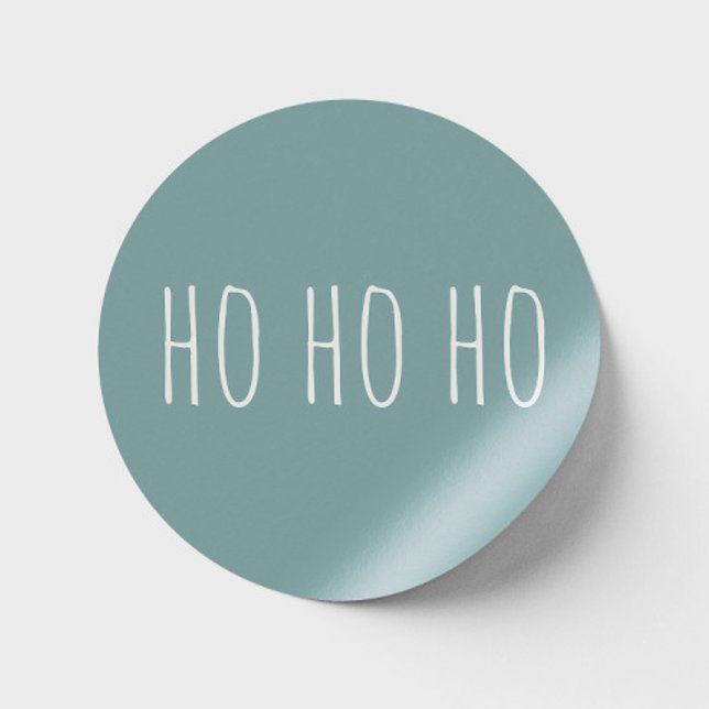 Ho Ho Ho Christmas Santa. Blue Gray Winter Holiday Classic Round Sticker (Creator Uploaded)