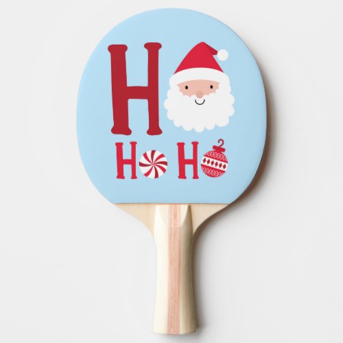 Ho Ho Ho Christmas Santa Festive Winter Holidays Ping Pong Paddle