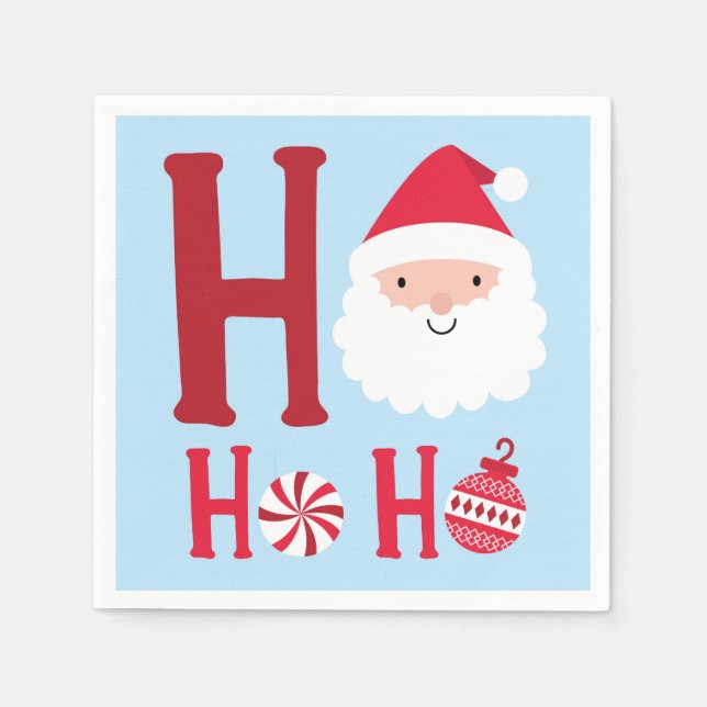 Ho Ho Ho Christmas Santa Napkins (Front)